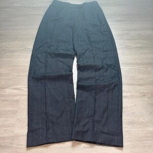 26x28 Grey Straight Wide Leg Pinstripe Wool Dress Pants Y2K Vintage